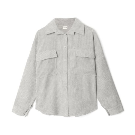 Women's blouse minku: Velvet collection color light gray, river 50-5