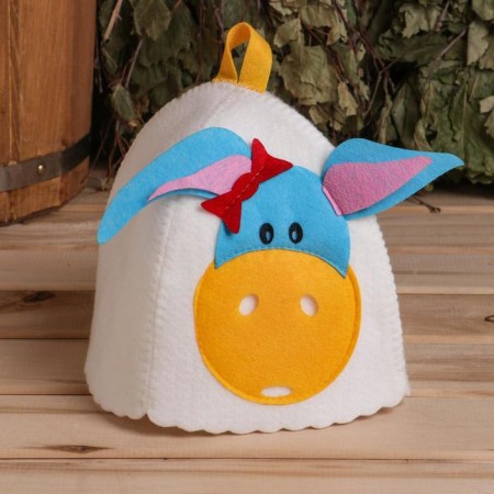 Bath cap with children's applique "Donkey" felt