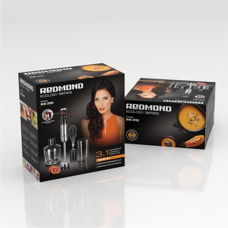 Redmond RHB-2980, submersible blender, 1200 W, grinder 0.5 l, black-silver-9