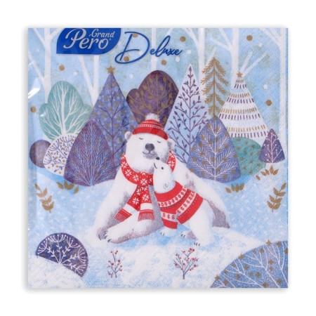 New Year's napkins paper Grandpero Deluxe "Umka", 3 layers, 33x33 cm, 20 pcs-2