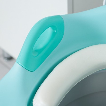 Children's lining - a seat on the toilet, soft, with a step, the color is turquoise-3
