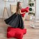 Decorative pillow "Stars", size 55x55x12 cm, red color