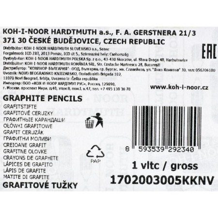 Chernographic pencil 2.0 mm, Koh-I-Noor 1702/3 H, l = 175 mm-4