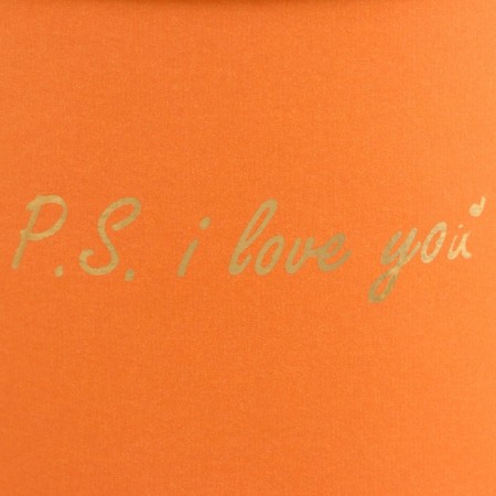 Box Gift round "P.S. I love you" orange 18*18*18cm-2