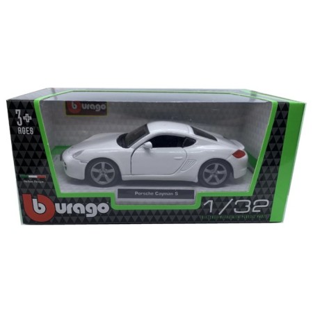 Machine BBURAGO Porsche Cayman S, Die-Cast, 1:32, white color-7