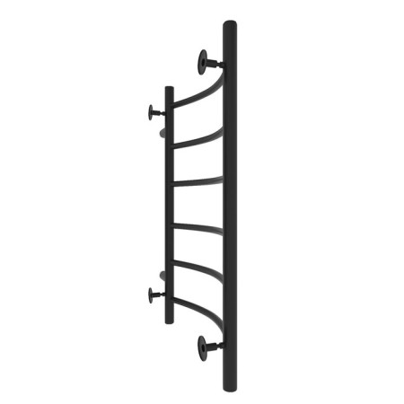 Water towel "Sanprise" Classic P6, 500x800 mm, side connector, black matte-6