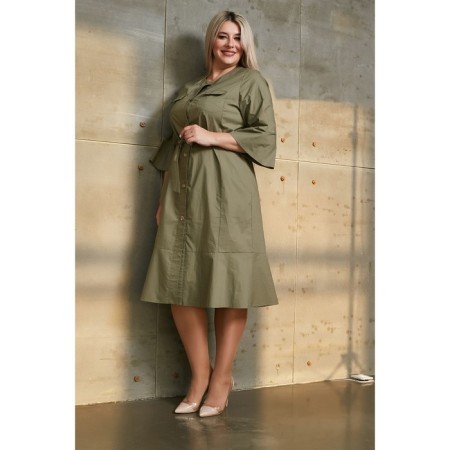 Women's dress, size 54, khaki color-2