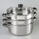 Altyn Mantock, 6 l, d = 26 cm, 2 sections, with a heat distribution layer, glass cover, induction