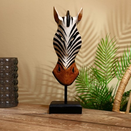 Mask "Zebra" on a stand, Albezia 40 cm-1