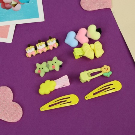 Hair set "Little Joy" (14 pcs) Tigerok, yellow-2