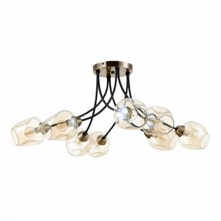 Ceiling EVOLUCE lamp. Sle205302-08. Besano. 8x40 W, E14, 91x91x35 cm, bronze color, black-4