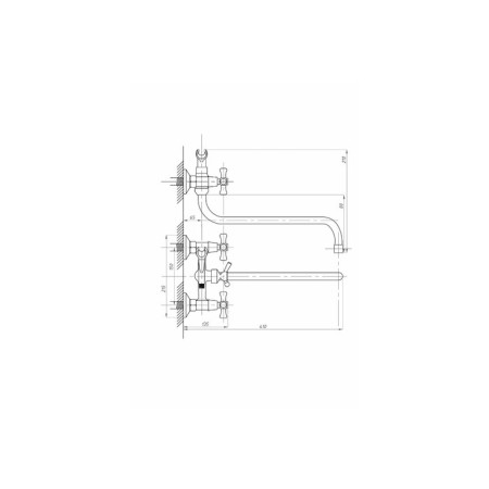 FAUZT FZS-428-07 bathtub mixer, two-wound, pour 340 mm, watering can, chrome-2