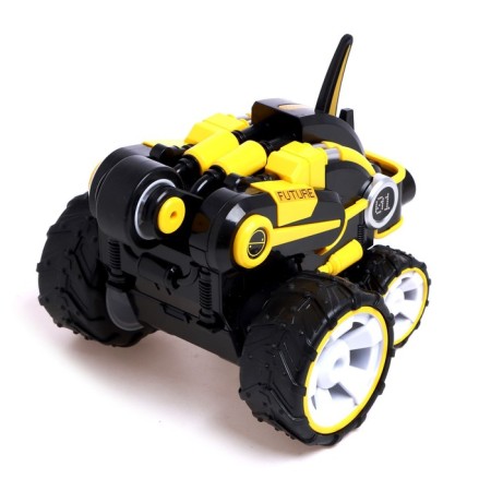 Future radio-controlled car, works on the battery, yellow color-3
