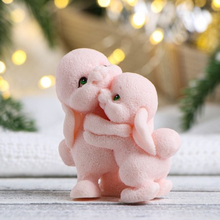 Figure soap "Bunny Friendship" Beige, 3x7x7cm-3