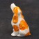 Porcelain figurine "Russian spaniel orange", 9 cm, copyright painting