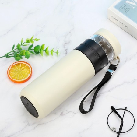 Thermos for tea and coffee, 500 ml, with a flask, retains heat up to 8 hours, white-1