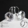 Earrings with “Big Sapphire” rhinestones in inclination, d = 1.6, white color in silver