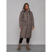 Coat insulated two -sided female, size 48, brown color