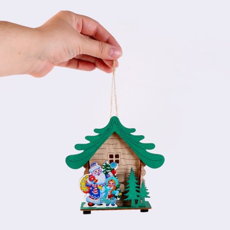 Light decor "House of Santa Claus" 6.9 × 12.4 × 11.2 cm, mix-6
