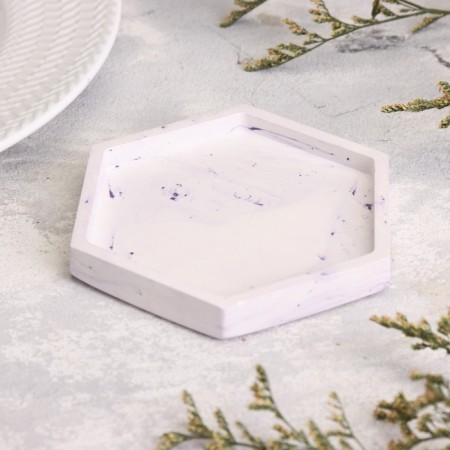 Sumper "hexagonal. Marble" from gypsum, 9.7x1.3x1cm, marble with purple stripes-1
