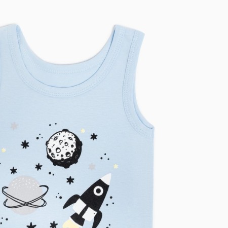 Set for a boy (T -shirt, panties), blue color/space, height 92 cm-1