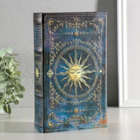 Safe-book wood, leatherette "Sun" volumetric embossing 21x13x5 cm
