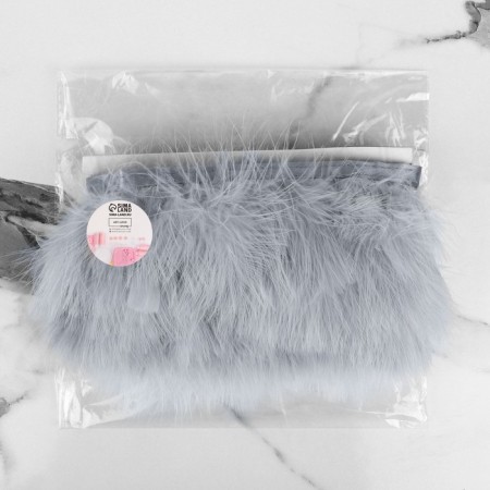 Braid with feathers Marabu, 8-10 cm, 5 ± 0.5 m, gray color-5