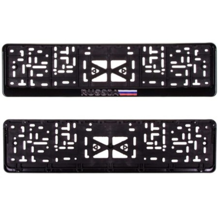 SkyWay Russia car room, with a colored flag, black with silver, S04102006