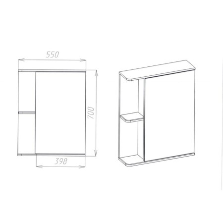 Viant mirror "Paris 55" Right, 160x550x700 mm-4