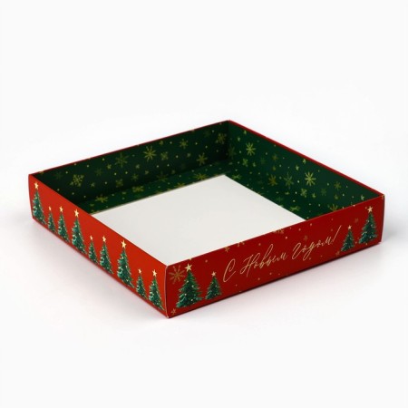 Box for confectionery "with new happiness", 15 x 15 x 20 cm, new year-3