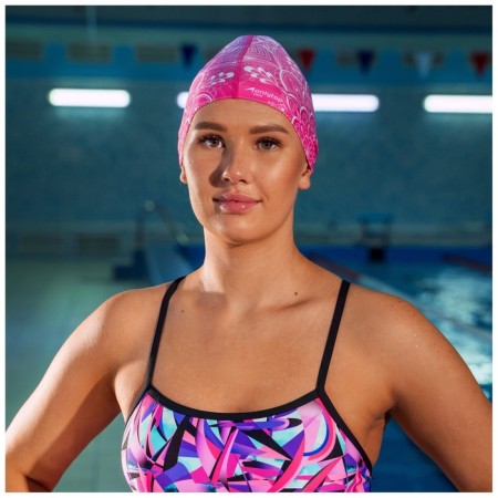 Шапочка для плавания взрослая ONLYTOP Swim, тканевая, обхват 54-60 см-2