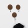 Hooks of self -adhesive fraction "wooden circles", 3 pcs, brown color