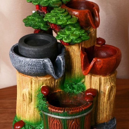 Fountain "Barrels on the stump" 20x14x27 cm (with backlight, without ball)-1