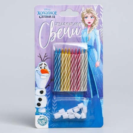 Set of candles untouched for a cake, 10 pcs, cold heart-2
