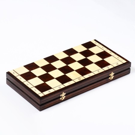 Chess Polish Wooden Madon "Spartan", 49 x 49 cm, King H-10 cm, weighted-8