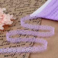 Capricon lace, 15 mm × 10 ± 1 m, light lilac color