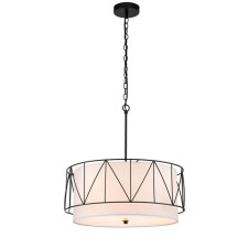 Suspended Indigo lamp, 13016/3p Black. 3x40W, E27, 520x520x570/1370 mm, white color