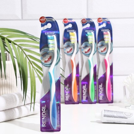 Rendall Exched toothbrush, average stiffness, mix, 1 pc.