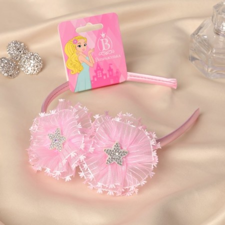 Hair cap "chosen" star, 0.9 cm, pink-1