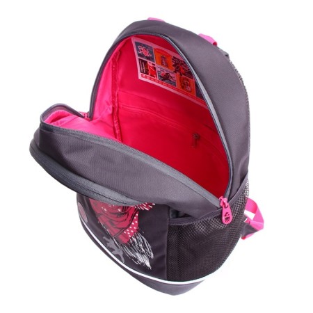 School backpack, 38 x 28 x 18 cm, Grizzly 363, ergonomic back, dark gray/pink RG-363-10_1-8