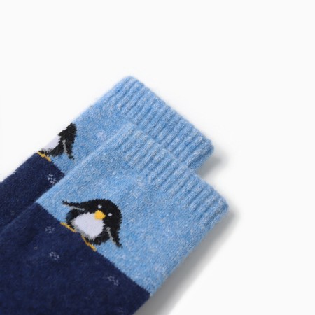 Male socks from the Mongol wool "Penguin", blue color, rr 40-42-1