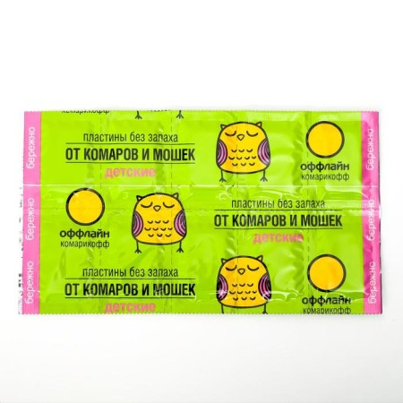 Plates from mosquitoes and midges "offline komarikoff", children's, without smell, 10 pcs-1