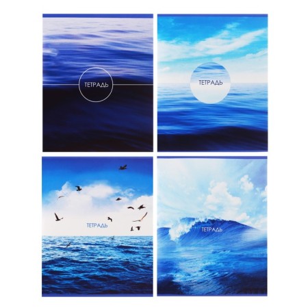 A notebook of 96 sheets in the Calligrata "Sea Landscape" line, covered cardboard, unit No. 2, whitewash 75% (gray sheets), mix
