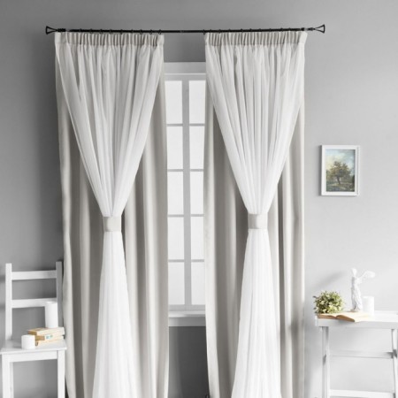 Set of curtains "Milli", size 2x140x270 cm, color gray color-1