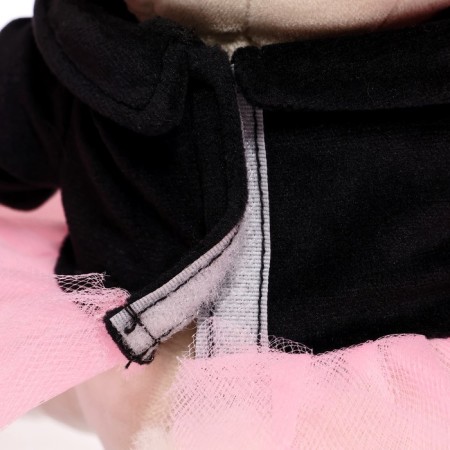 Soft toy "Bunny Lin", in a black jacket and a pink skirt ", 20 cm-3