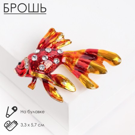 Brooch "Fish", color red-gold in gold