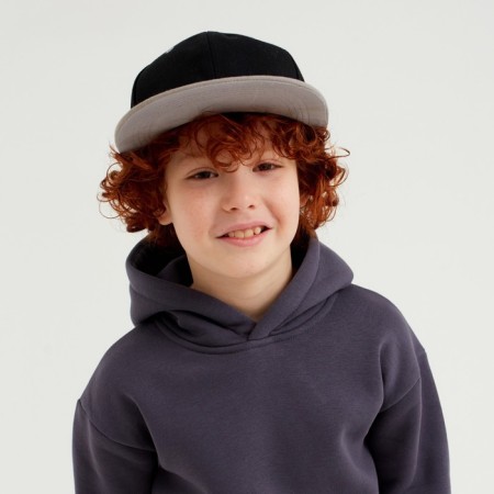 Basebolka with a direct visor for the boy Minaku, size 56, black/gray color-1