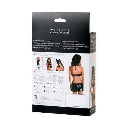 Glossy Brianna set from Wetlook, Black, XL-5