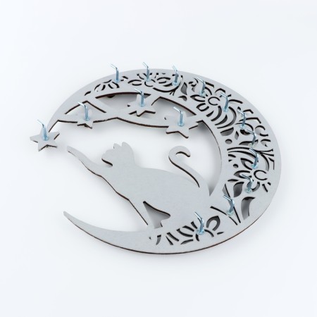 Organs Wall Organizer for Jewelry "Kitty on the Moon"-3