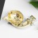 Brooch "Snail", white-green color in gold